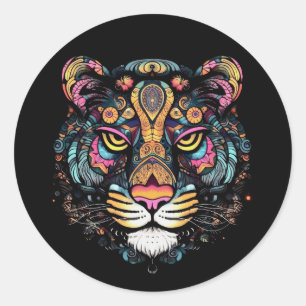Awesome Tiger Head  Classic Round Sticker