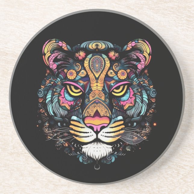 Awesome Tiger Head  Coaster (Front)