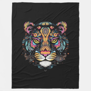 Awesome Tiger Head  Fleece Blanket