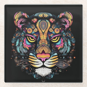 Awesome Tiger Head Glass Coaster