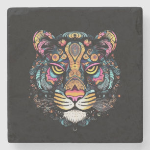 Awesome Tiger Head Stone Coaster