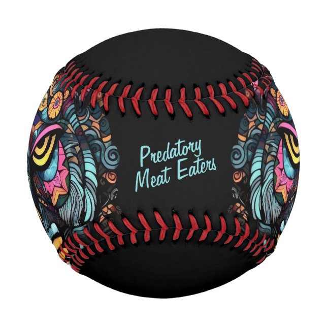Awesome Tiger Head Team Name Baseball (Back)