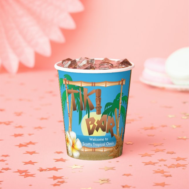 Awesome Tiki Bar Design - Personalize Paper Cups (Insitu)