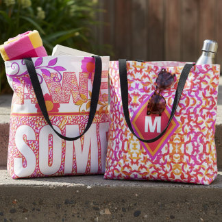 Awesome Tote Bag With Flowers & Leaves