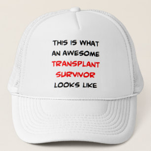 awesome transplant survivor coffee mug trucker hat