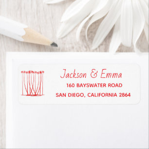Awesome Trees Silhouette Christmas Return Address
