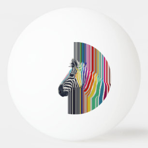 awesome trendy colourful vibrant stripes zebra ping pong ball