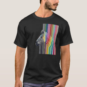 awesome trendy colourful vibrant stripes zebra T-Shirt