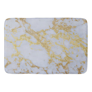 Awesome trendy modern faux gold glitter marble bath mat