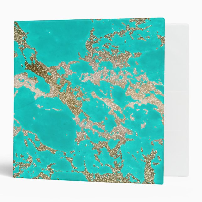 Awesome trendy modern faux gold glitter marble binder (Front/Inside)