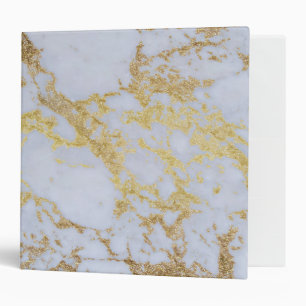 Awesome trendy modern faux gold glitter marble binder