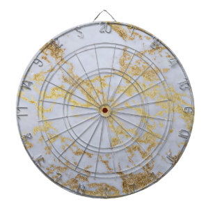 Awesome trendy modern faux gold glitter marble dartboard