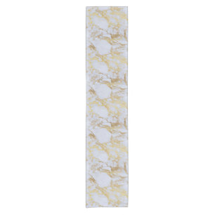 Awesome trendy modern faux gold glitter marble short table runner