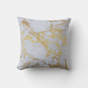 Awesome trendy modern faux gold glitter marble throw pillow