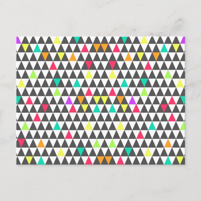 Awesome trendy retro geometric triangle pattern postcard (Front)