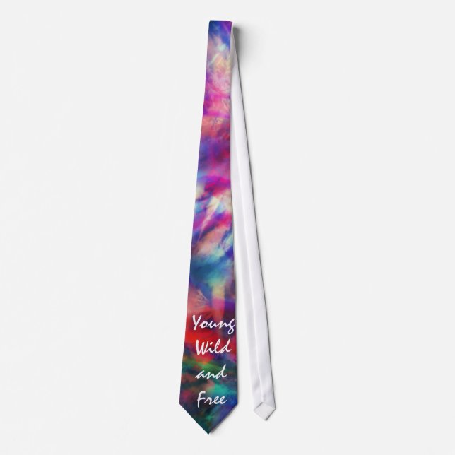 Awesome trendy tribal tie dye young wild and free (Front)