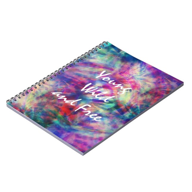 Awesome trendy tribal tie dye young wild and free notebook (Left Side)