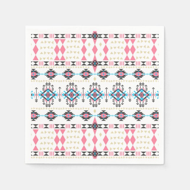 Awesome tribal ethnic geometric pattern napkin (Front)