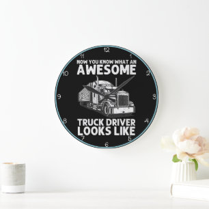 Awesome Truck Driver: See Me Now Large Clock