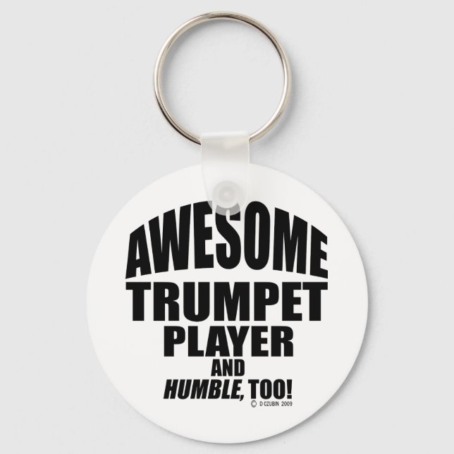 Awesome Trumpet Player Keychain (Front)