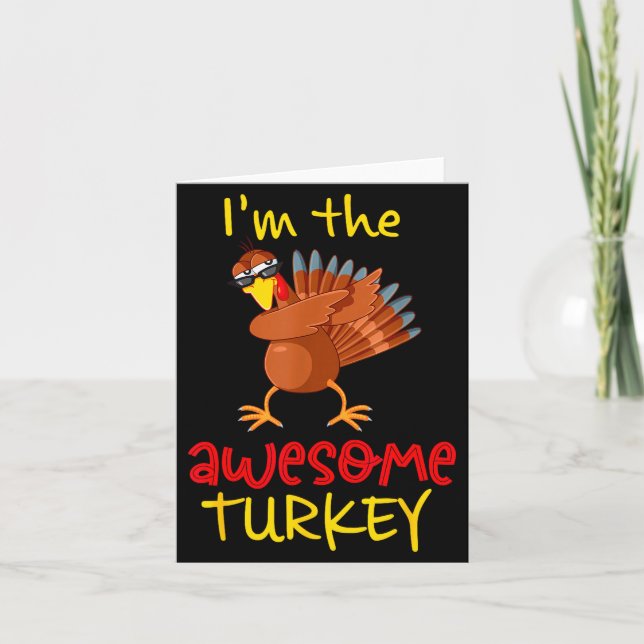 Awesome Turkey Matching Family Group Thanksgiving  Card (Front)