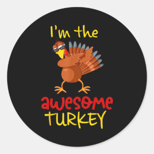 Awesome Turkey Matching Family Group Thanksgiving  Classic Round Sticker