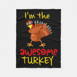 Awesome Turkey Matching Family Group Thanksgiving  Fleece Blanket