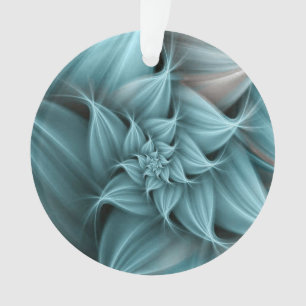 Awesome Turquoise Flower Fractal Ornament