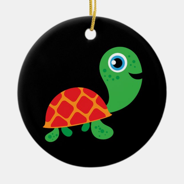 Awesome Turtle Ceramic Ornament (Front)