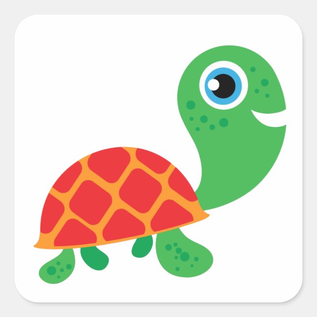 Awesome Turtle Square Sticker (Front)
