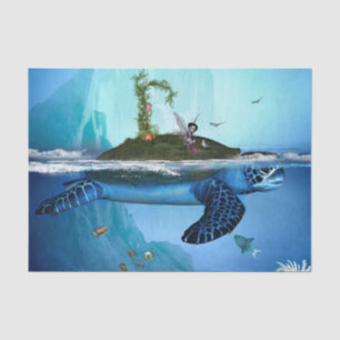 Awesome turtle with fairy and birds tissue paper