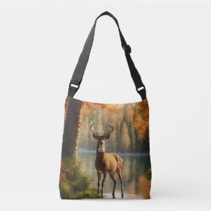 Awesome Twelve Point Buck in Autumn Waters Crossbody Bag