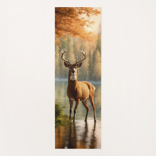 Awesome Twelve Point Buck in Autumn Waters Yoga Mat