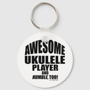 Awesome Ukulele Player Keychain