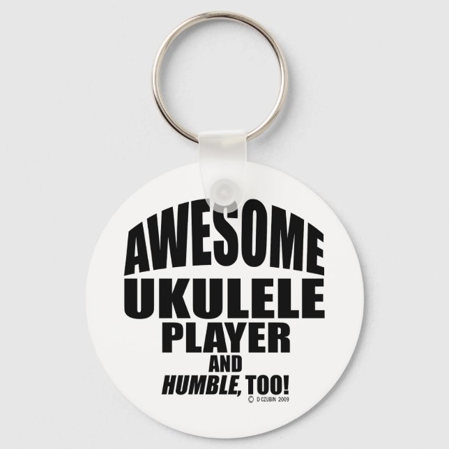 Awesome Ukulele Player Keychain (Front)