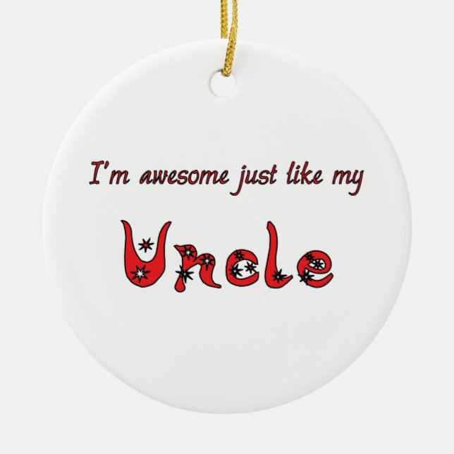 Awesome Uncle Christmas Tree Ceramic Ornament (Front)