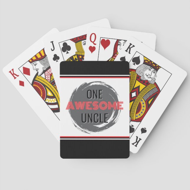 Awesome Uncle! Fun, Classic Playing Cards (Back)