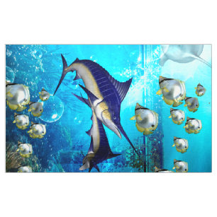 Awesome underwater world with marlin fabric
