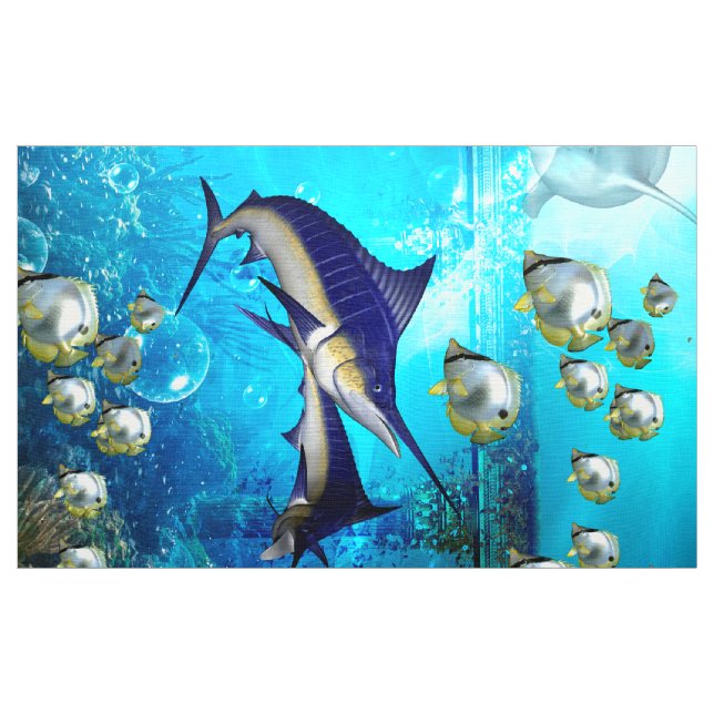 Awesome underwater world with marlin fabric (Yard)
