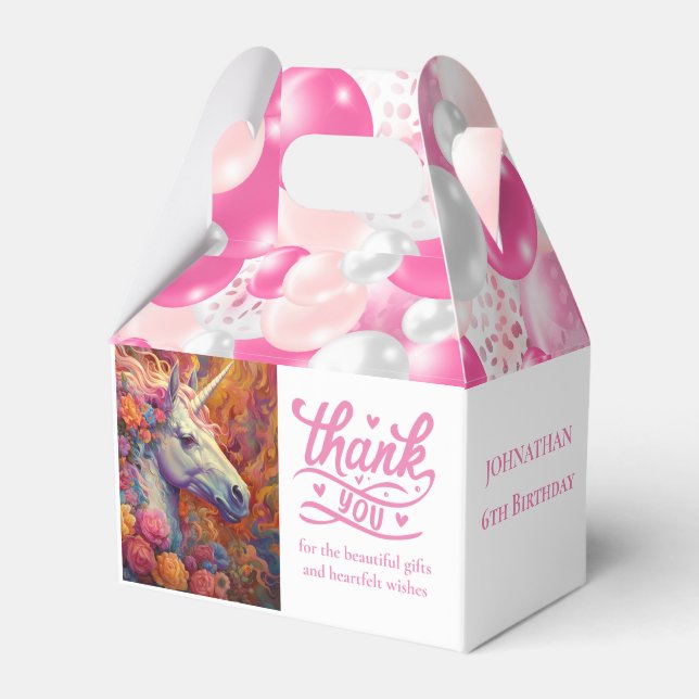 Awesome UNICORN BALLOONS Favor Box (Front Side)