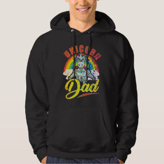 Awesome Unicorn Dad Funny Rainbow Splatter Hoodie