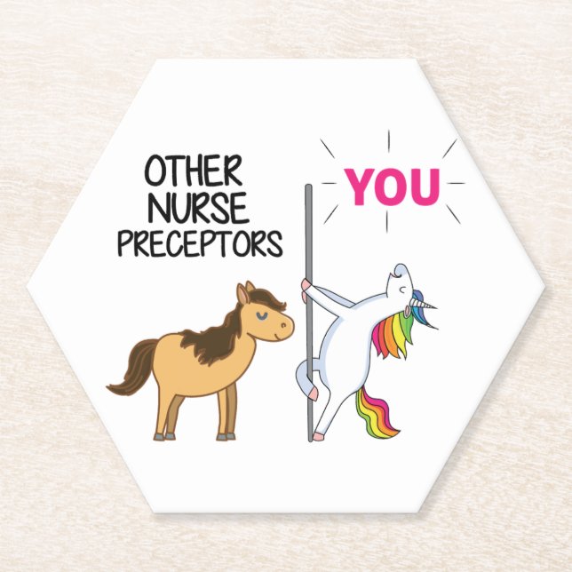 Awesome Unicorn Gift  For Nurse Preceptor   Paper Coaster (Front)