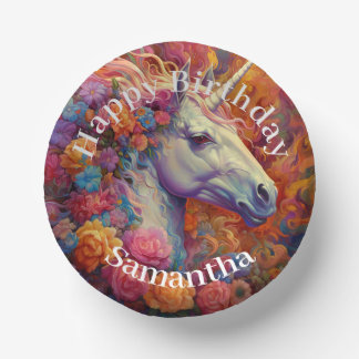 Awesome Unicorn Happy Birthday Paper Plate