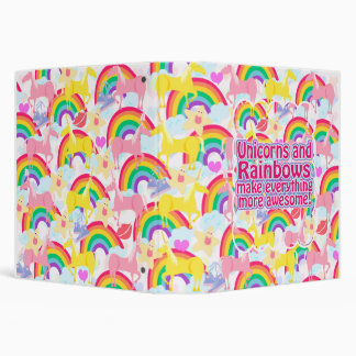 Awesome Unicorns Fun Pink Vibes Art Design Binder
