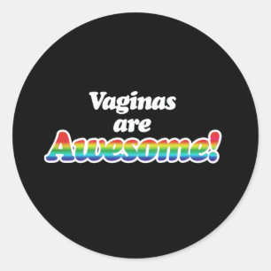 AWESOME V CLASSIC ROUND STICKER