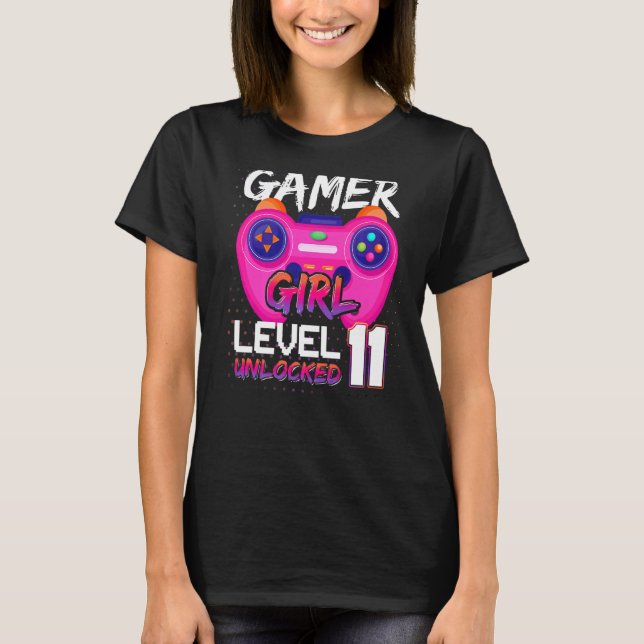 Awesome Video Games Controller Level 11 Unlocked G T-Shirt (Front)