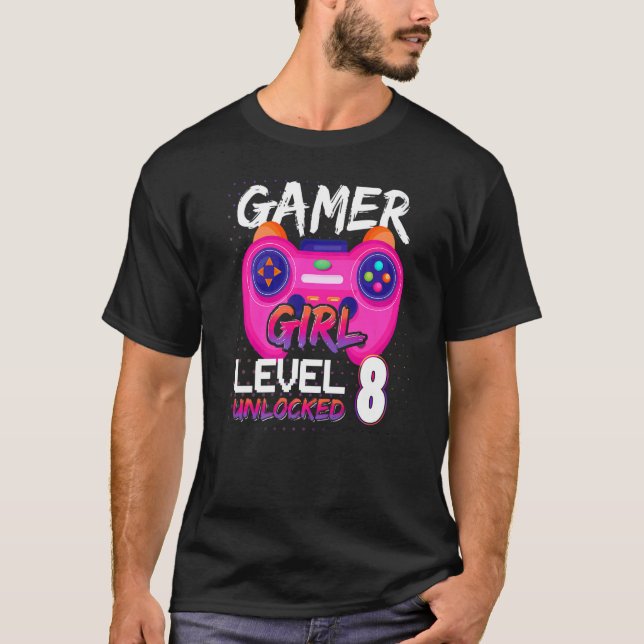Awesome Video Games Controller Level 8 Unlocked Ga T-Shirt (Front)