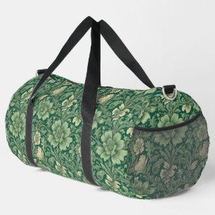 Awesome Vintage Green Floral Pattern Duffle Bag