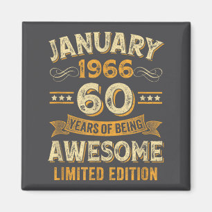 Awesome Vintage January 1966 60th Birthday  Magnet