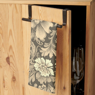 Awesome Vintage Sepia Floral Pattern  Kitchen Towel